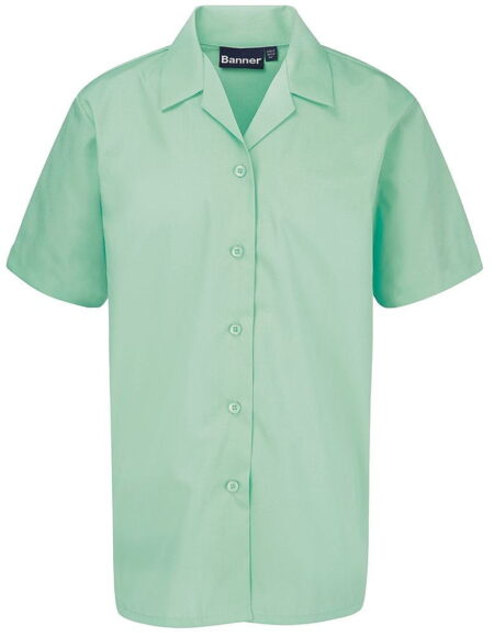 REVER COLLAR SHORT SLEEVE BLOUSES (2PK GREEN)