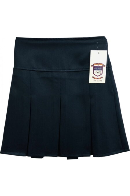 Panel Wide Pleated Half Elasticated Waist Skirt (NAVY)