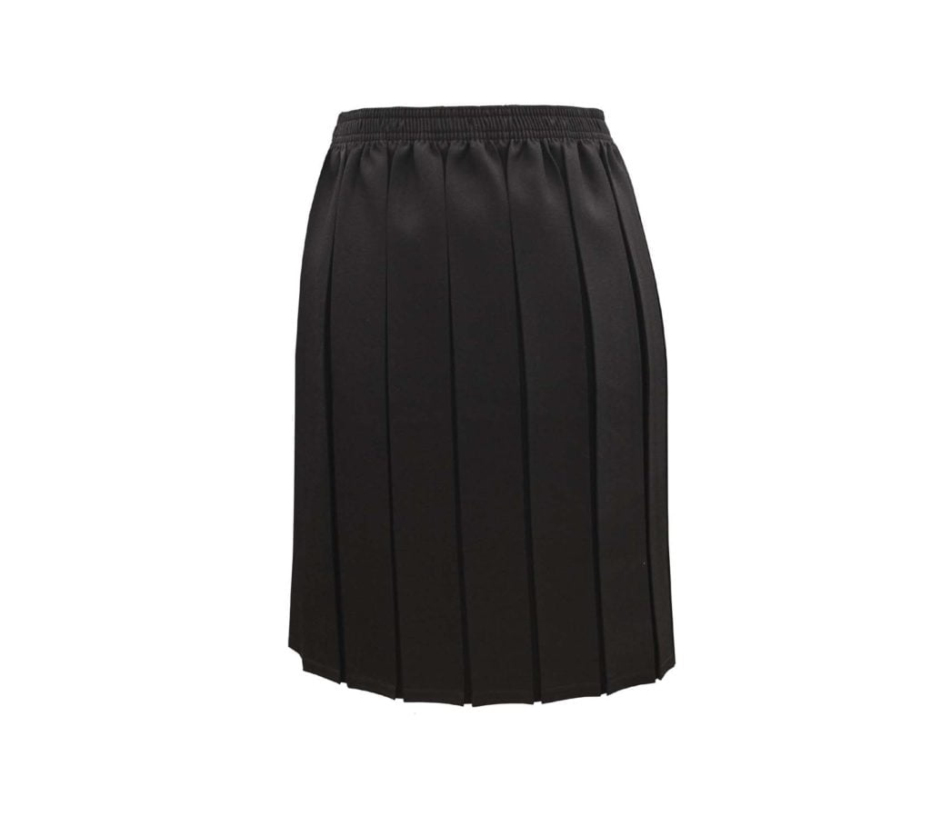 Box Pleat Elasticated Waist Skirt (BLACK)
