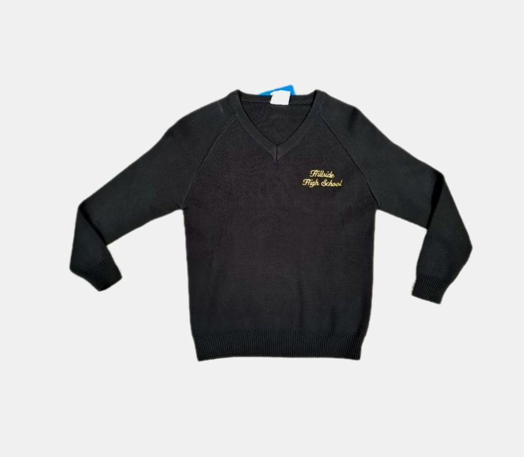 Black -  50% Cotton/50% Acrylic Jumper with embroidered school logo