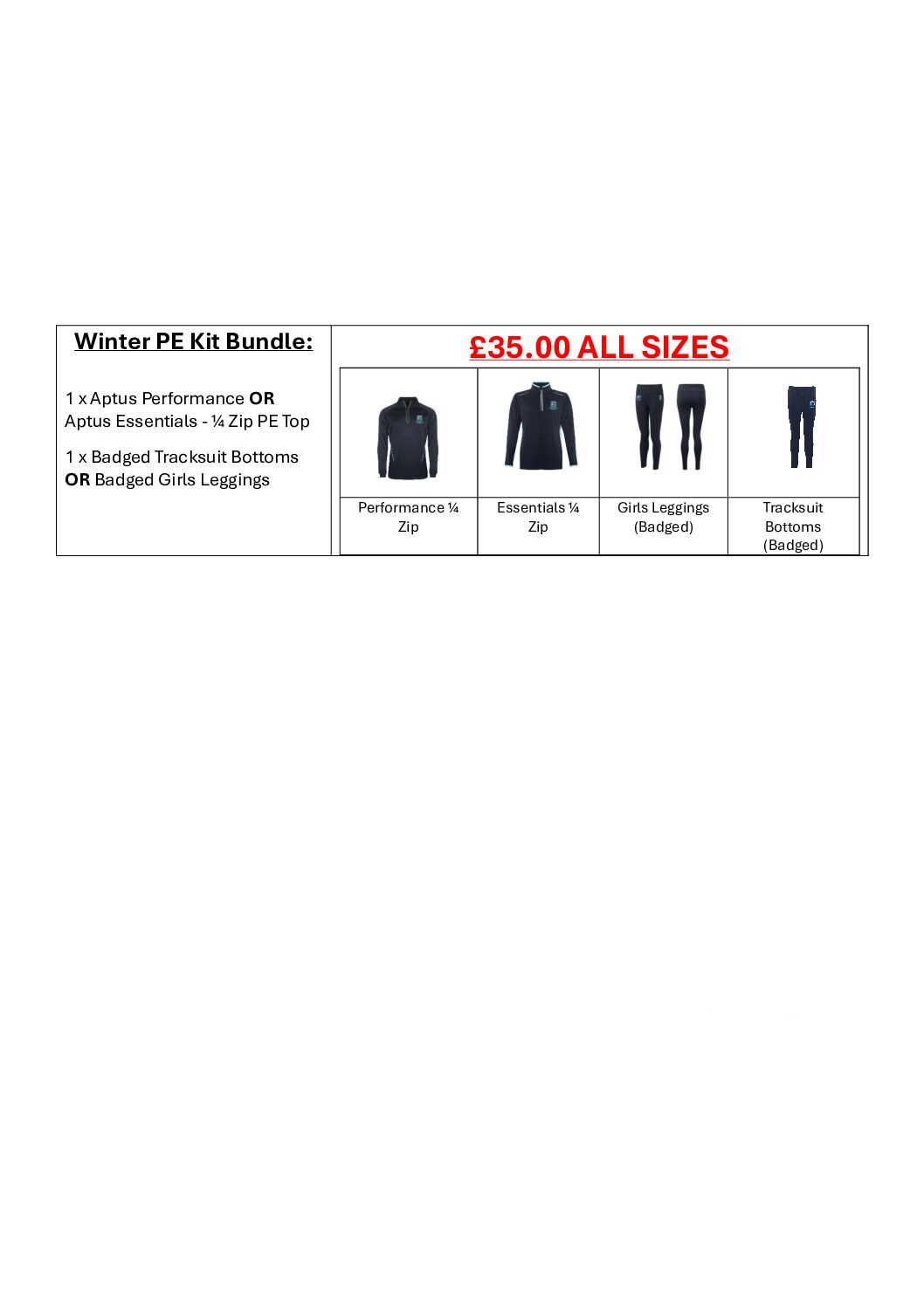 Winter PE Kit Bundle