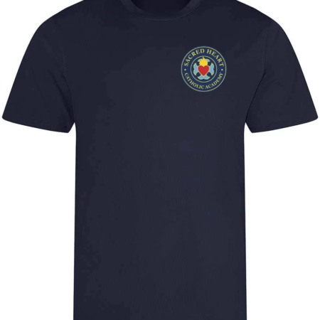 Badged Navy PE T-Shirt – Sacred Heart Academy